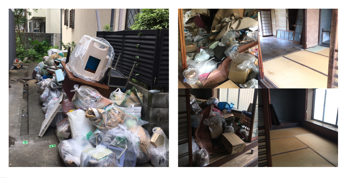 ゴミ屋敷の大量のゴミ